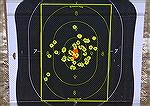 The first 50 rounds from the new Colt 1911 Government Model Lightweight at 50 feet - all offhand except for the first two.