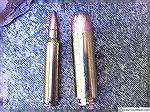 This is a picture of the .50 Beowulf Cartridge with the Rem .223 next to is for comparison.