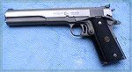 AMT Longslide, the seven inch long version of the AMT Hardballer, one of the earliest all-stainless steel pistols.  Not known for great reliability, the Hardballer was nevertheless a ground breaker in