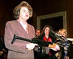 Feinstein with one of her AK rifles