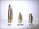 Comparison chart 223 Remington and 9mm Parabellum to the 22 TCM (Tausom Craig Micromagnum)
