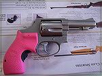 Smith and Wesson Model 60 with Pink Crimson Trace Laser Grips