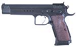EAA Witness Hunter, available in 10mm and .45ACP.  Blue finish, 6" barrel, single action-only, and 14 rounds in 10mm (10 in .45).  I own a Witness elite Match in ,38 Super which has a single-action tr