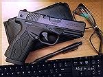 Bersa 9BP is a small 9mm pistol. This is similar to the Glock 43, but actually came out well before the Glock 43, as Bersa saw the need before the Austrian company. It's actually a more ergonomic pist