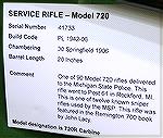 Information on the Remington Model 720 as used by the Michigan State Police.