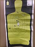 This is from 10 feet. I cannot tell where each shot was going. Note the keyholing.