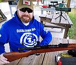 My son Eric with his Japanese Arisaka Type 99 in 7.7x58mm, complete mum.  It still features aircraft sights and monopod as well.
