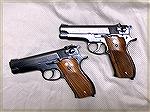 My two S&W 39s. One is a no-, and the other is a -2.
They were unfired when I bought them and the no- still hasn&rsquo;t seen a round down the tube. I put a fully adjustable rear sight on the -2. The