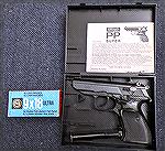 A first for me, a Walther PP Super chambered in 9x18 Ultra kind of a failed attempt to maximize the blowback capabilities and get a bit above .380 ACP. This particular gun came with 2 magazines, manua