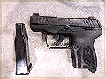 The latest iteration of the Ruger LCP. Has a 10 round double stack .mag, front night sight And is striker fired. 