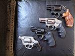 Different sizes in Snubbies 
Taurus Non-View 
Ruger LCR 
Smith and Wesson 640-1 
Smith and Wesson Model 10-5






