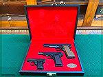 This is the Browning 3-Pistol Cased Set in blue, not the Renaissance Edition. It consisted of the Hi-Power in 9mm, the M1910 in .380, and the Baby in .25.