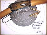 I managed this 100 yard group first time out with my "new" 1967 vintage Winchester ''94 carbine. I used Winchester Powerpoint 150gr ammunition. Although my carbine is virtually new, this group does sh