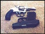 This photo compares my oldest handgun, an H&R Model 1907 .22rf nickel-plated revolver, with one of my newest, a KelTec P32 in .32ACP caliber. Both are designed as easily carried and concealed defense 